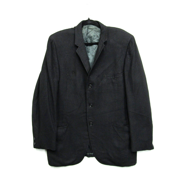 Jay Briggs Cashmere Blazer Mens 44 R Black San Francisco Vintage Basic Luxury